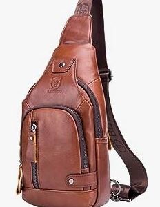 BAckPacks-Leather Sling Bag Crossbody Backpack for Men Women Travel Outdoor