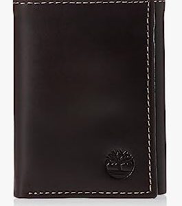 b-a-Men's Leather Trifold Wallet with ID Window
