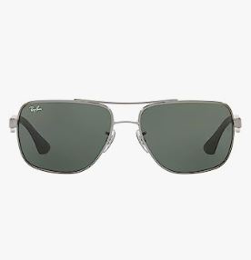 b-a-Men's RB3483 Metal Square Sunglasses