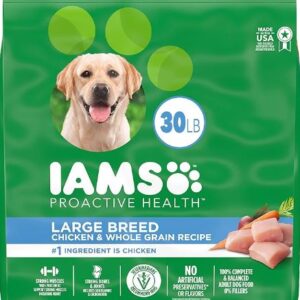 dog-IAMS Proactive Health Large Breed Adult Dry Dog Food with Real Chicken, 30 lb. Bag